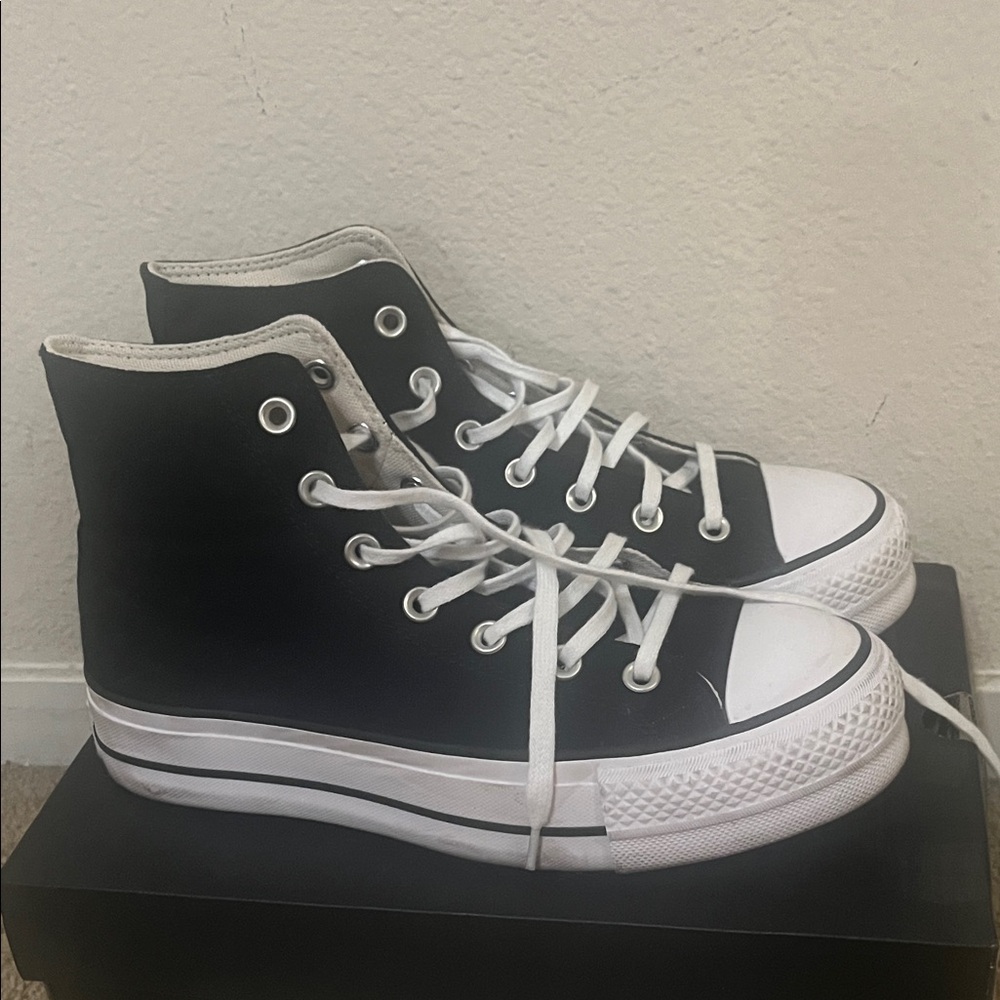 Classic Black and White High-Top Sneakers